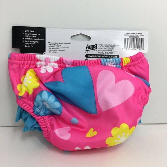 Swimschool Reusable Swim Diaper UPF 50 Level 1 18-22 lbs 12 Months Swim Pink New - Picture 12 of 12